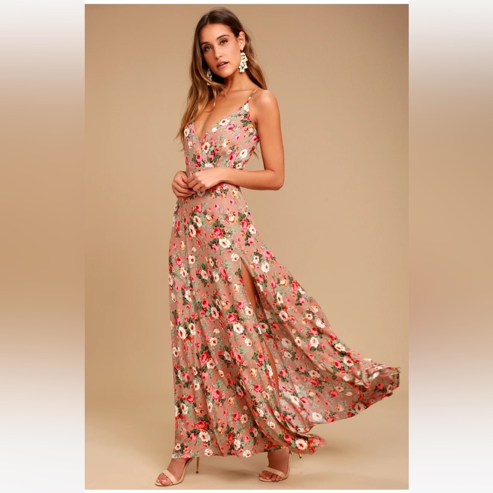 Lulu’s Floral Maxi Dress Size S